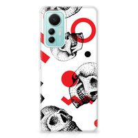 Silicone Back Case Xiaomi 12 Lite Skull Red - thumbnail