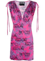 Versace Jeans Couture robe courte à logo imprimé - Rose - thumbnail