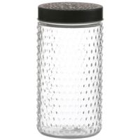 Urban Living Voorraadpot/bewaarpot Roma - 1.5L - glas - zwart - D12 x H22 cm - Voorraadpot - thumbnail