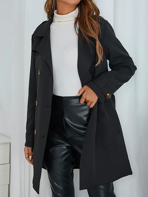 Casual Lapel Collar Loose Trench Coat Casual Lapel Collar Loose Trench Coat