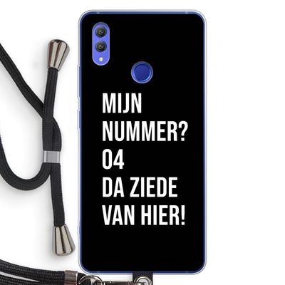 Da ziede van hier - Zwart: Honor Note 10 Transparant Hoesje met koord