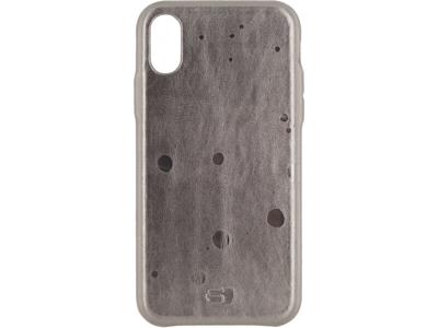 Senza Senza Glam Leather Cover Apple iPhone X/Xs Metallic Grey