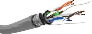 goobay Patchkabel RJ-45 SF/UTP met Cat.5e kabel 100 meter, Kabelrol, Flexibel