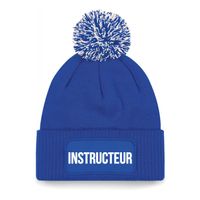 Instructeur muts met pompon - unisex - one size - blauw