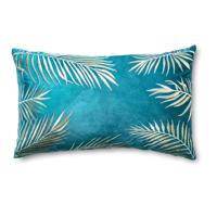 Blokker kussen Feathers petrol blauw 30x50cm