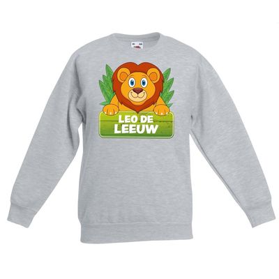 Sweater grijs voor kinderen met Leo de leeuw