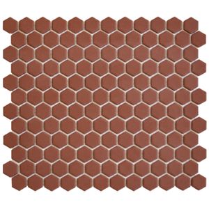 Tegelsample: The Mosaic Factory Hexagon mozaïek tegels 23x26cm terracotta mat