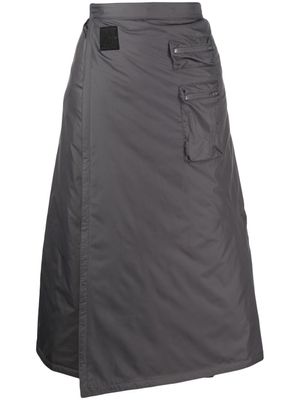 Goen.J jupe mi-longue à effet portefeuille - Gris