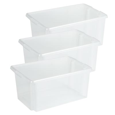 Sunware opslagbox Nesta - 2x - kunststof - 51 liter - transparant - 59 x 39 x 29 cm - stapelbaar