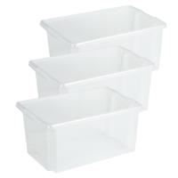 Sunware opslagbox Nesta - 2x - kunststof - 51 liter - transparant - 59 x 39 x 29 cm - stapelbaar