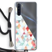 Gekleurde driehoekjes pastel: Oppo A91 Transparant Hoesje met koord