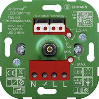 Ehmann 5500x0000 Universele dimmer Geschikt voor lampen: LED-lamp, Halogeenlamp, Gloeilamp, Filament-LEDs, LED-driver - thumbnail