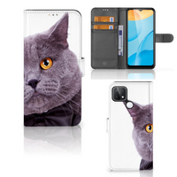 OPPO A15 Telefoonhoesje met Pasjes Kat