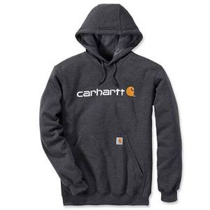 Carhartt Signature Logo Hooded Sweatshirt Carbon Heather Heren