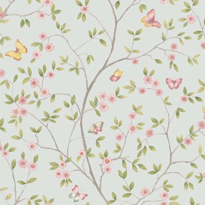 Dutch Wallcoverings Blomstermala - Hilma Blue/Green - Blauw/Groen