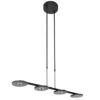 Steinhauer - Turound - Hanglamp 4-lichts zwart | smoke glas dimbaar