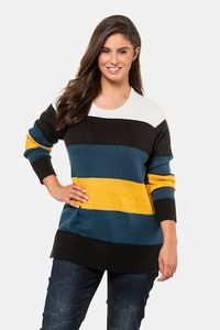 Ulla Popken Pullover, colorblocking, ronde hals - Grote Maten