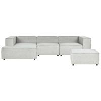 Beliani APRICA - Modulaire Sofa-Grijs-Linnen - thumbnail