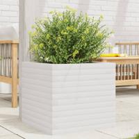 VidaXL Plantenbak 50x50x45,5 cm massief grenenhout wit - thumbnail