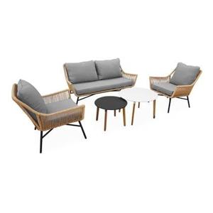 sweeek - Lage wicker loungeset 4 plaatsen - Kuta