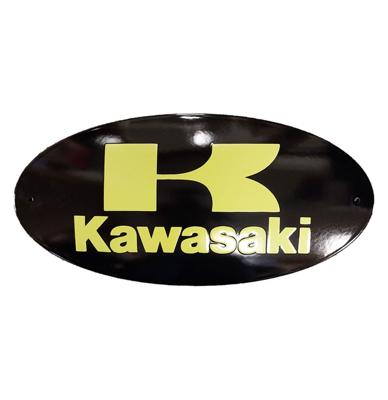 Kawasaki Logo Emaille Bord - 46 x 23cm