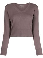 N.Peal pull crop en maille fine - Violet - thumbnail