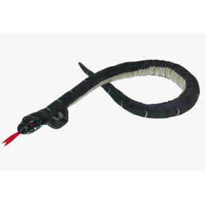Cornelissen Knuffeldier Cobra slang - zachte pluche stof - premium knuffels - zwart - 100 cm   -