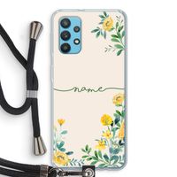 Gele bloemen: Samsung Galaxy A32 4G Transparant Hoesje met koord