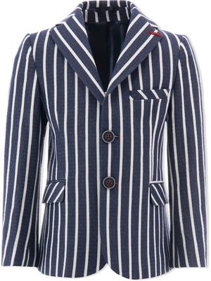 Moustache blazer rayé à simple boutonnage - Bleu
