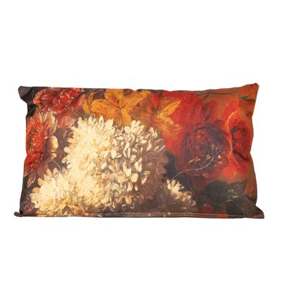 Buitenkussen bloem - Bruin/creme - 30 x 50 cm - Water en UV bestendig