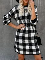 Printed Cotton-Blend Casual Knitting Dress - thumbnail