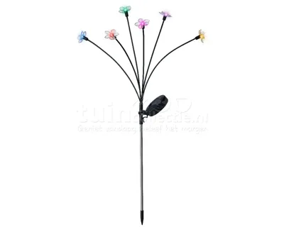Solar Tuinsteker Bloem 6 LED 70cm Multi