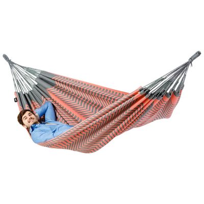 Tweepersoons hangmat - 350x160cm - Roze - 160kg draagkracht- 100% katoen - binnen & buiten