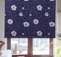 Rolgordijn bloemenprint Blauw