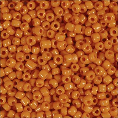 Creativ Company Rocailles, d 3 mm, afm 8/0, gatgrootte 0,6-1,0 mm, oranje, 25 gr/ 1 doos