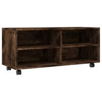 vidaXL Tv-meubel met wieltjes 90x35x35 cm bewerkt hout gerookt eiken