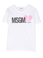 MSGM Kids t-shirt à logo imprimé - Blanc