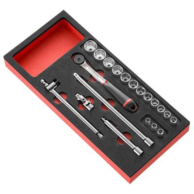 Facom Module Foam | 6-kant Metrische Doppen | 3/8" - 20 Stuks - J.161B - MODM.J161-36PB