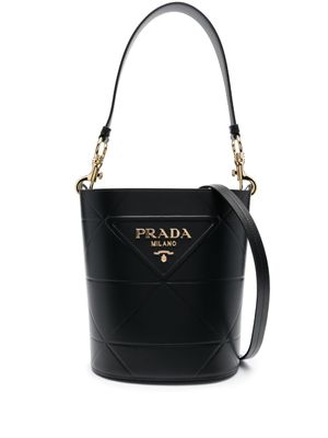 Prada sac seau Symbole en cuir - Noir