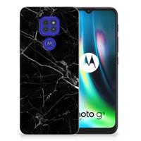 Motorola Moto G9 Play | E7 Plus | TPU | Siliconen hoesje | Marmer Zwart - Origineel Cadeau Vader