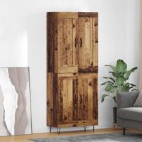 Hoge kast Oud Hout 69,5 x 34 x 180 cm Bewerkt hout