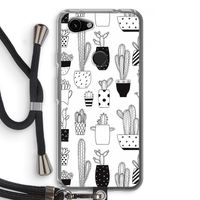 Cactusmotief: Pixel 3a Transparant Hoesje met koord