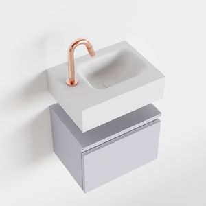 Toiletmeubel Mondiaz Andor | 40 cm | Meubelkleur Cale | Lex vrijhangend wastafel Talc Rechts | 1 kraangat