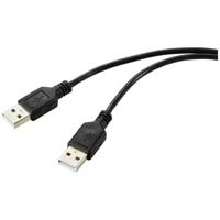 Renkforce USB-kabel USB 2.0 USB-A stekker, USB-A stekker 1.00 m Zwart PVC-mantel RF-5771508 - thumbnail