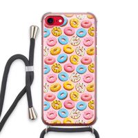 Pink donuts: iPhone SE 2020 Transparant Hoesje met koord
