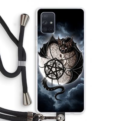 Volle maan: Samsung Galaxy A71 Transparant Hoesje met koord