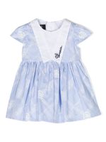 Versace Kids robe en popeline à rayures - Bleu