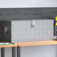 VidaXL Aluminium kist 76,5x26,5x33 cm zilverkleurig