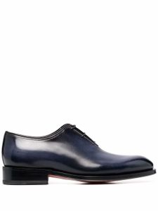 Santoni derbies lacées en cuir - Bleu