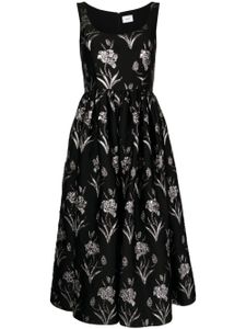 ERDEM robe mi-longue évasée à motif en jacquard - Noir